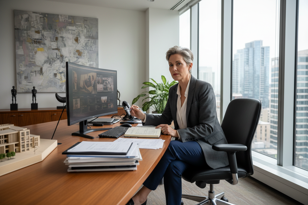 director working in office